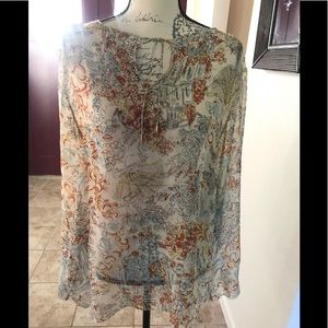 CAbi sheer flowy long sleeve top